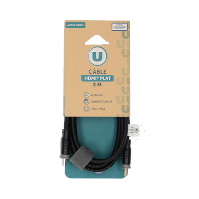 Câble HDMI plat U NE475 UHD 4K 2m