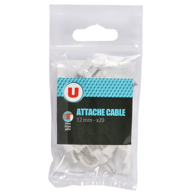Attache câble diamètre 12mm blanc x20