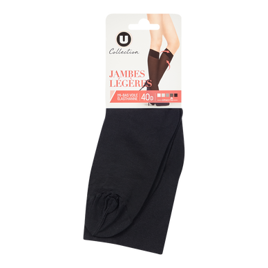 Mi-bas voile elasthanne pression progressive 40d