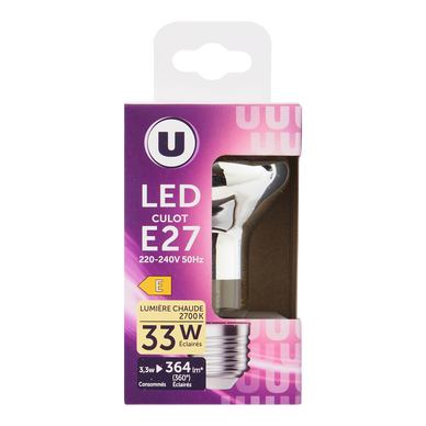 Ampoule Led spot R63 33w E27 - transparente lumière chaude