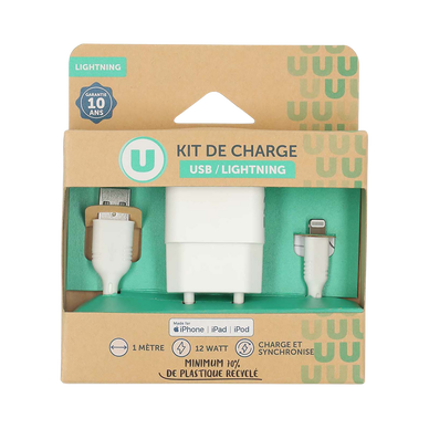 Kit chargeur secteur U lighting/USB-A 12w