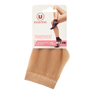 Lot de 2 paires de socquettes voile transparent 20 deniers