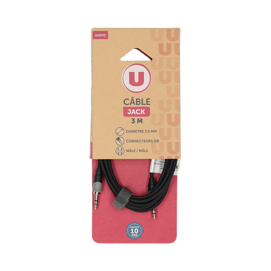 Câble jack U 3,5m/m 3m