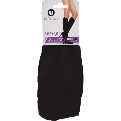 Lot de 2 paires de mi-bas opaque 60 deniers