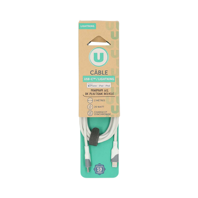 Câble lightning/USB-C U NE410 en PVC 2m 20w