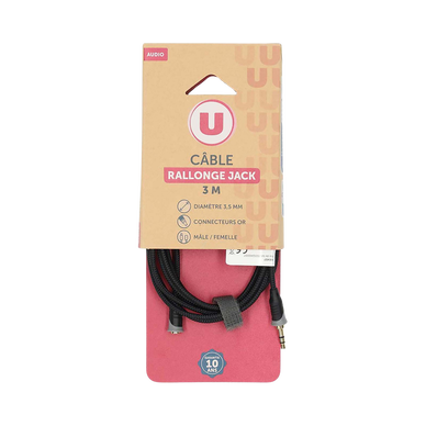 Rallonge jack U 3,5mm 3m