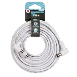 Prolongateur TV 10m 9,52mm fils coudés blanc