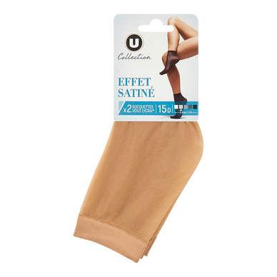 Lot de 2 paires de socquettes voile lycra satine pied forme15d