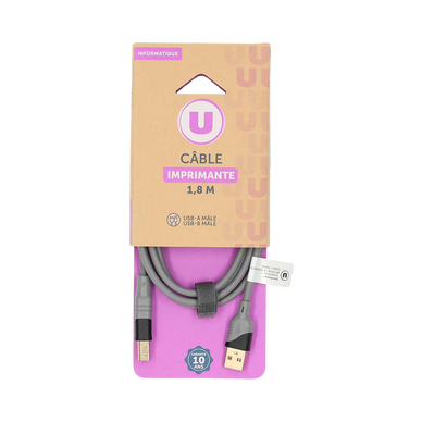 Câble imprimante USB-A/USB-B U NE489 mâle/mâle 1,8m