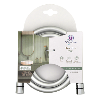 Flexible de douche en pvc 2m gris