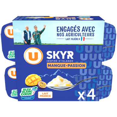 Skyr mangue passion lait pasteurisé U 4x100g