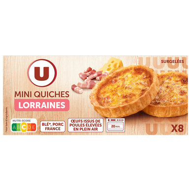 Mini quiches Lorraines surgelée U x8 800g