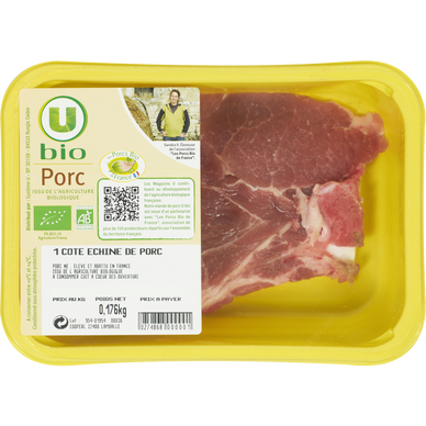 Porc - Côte échine BIO,  France, 1 pièce