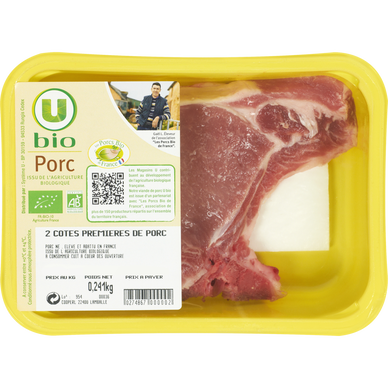 Porc - Côte première BIO,  France, 2 pièces