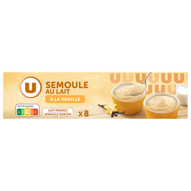 Semoule au lait saveur vanille U 8x115g