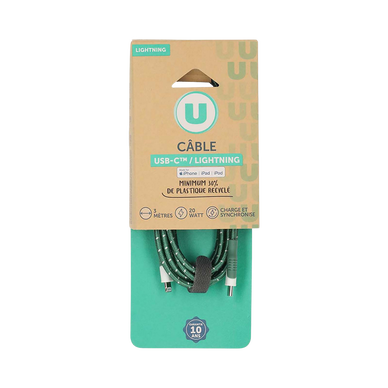 9Câble lightning/USB-C U NE412 textile 3m 20w