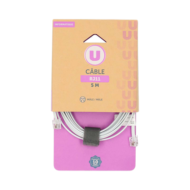 Câble U ADSL RJ11 M/RJ11 M 5m