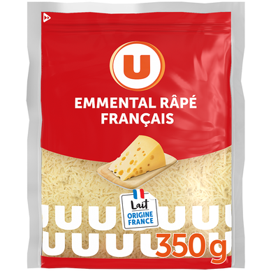 Emmental français pasteurisé râpé 29% U 350g fermeté Zip