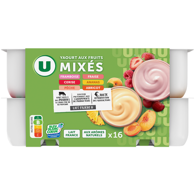 Yaourt brassé sucré fruits mixés - 16x125g