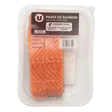 Pavé de saumon, Salmo salar,  avec peau, élevé en Norvege, 2 pièces,barquette 250g