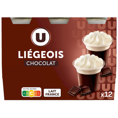 Dessert liégeois chocolat et crème fouettée 12x100g