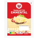 Tranchettes d'emmental pasteurisé  30%MG, barquette de 200g