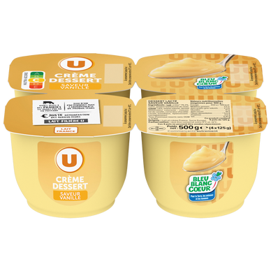 Crème dessert saveur vanille  4x125g