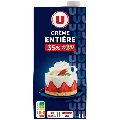 Crème UHT liquide  entière 35%MG - Brique 1L