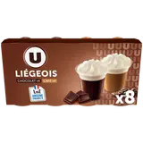 Dessert liégeois chocolat et café et crème fouettée  8x100g