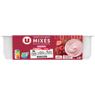 Yaourt aux fruits rouges mixés - 8x125g