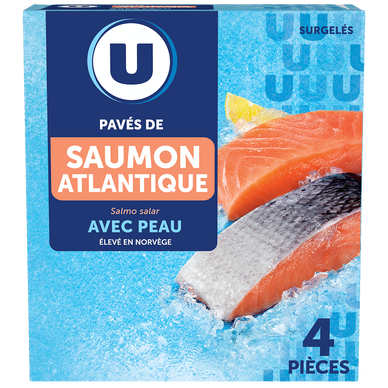 Pavés saumon avec peau  500g