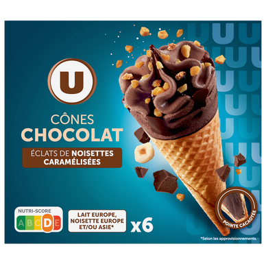 Cônes glacés chocolat  x6