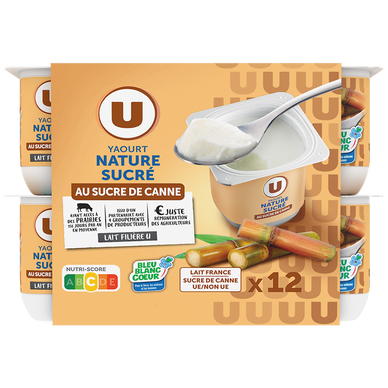 Yaourts nature sucrés  12x125g