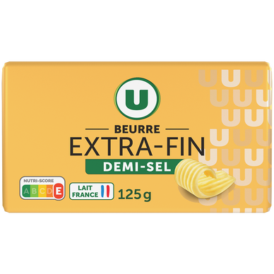 Beurre demi sel  plaquette de 125g