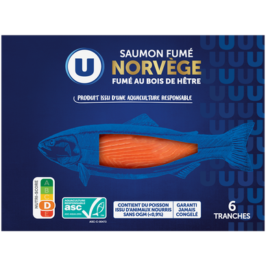 Saumon fumé Atlantique, Norvège, 6 tranches  - 225g