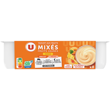 Yaourt aux fruits jaunes mixés 8x125g