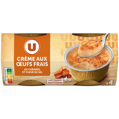 Dessert crème aux oeufs frais au caramel -  4x100g