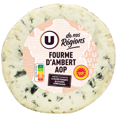 Fourme d'Ambert AOP au lait pasteurisé 27%MG, 220g