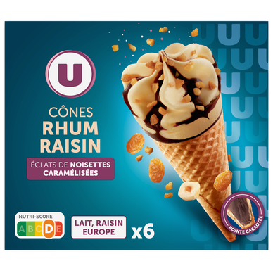 Cônes glacés rhum raisins  x6