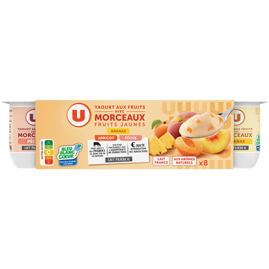 Yaourts aux fruits jaunes avec morceaux - 8x125g