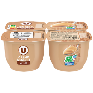 Crème dessert saveur praliné 4x125g soit 500g