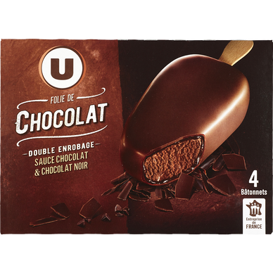 Bâtonnets glacés folie chocolat - X4 290g