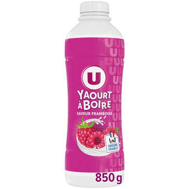 Yaourt à boire parfum framboise  bouteille de 850g
