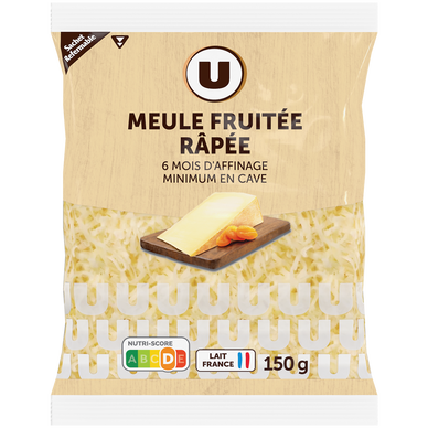 Fromage au lait pasteurisé meule fruitée râpé  33%mg, 150g