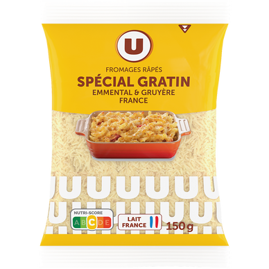 Mélange de fromages râpés Spécial gratin 30%MG - Sachet 150g
