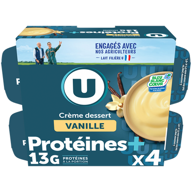 Crème dessert protéinée vanille U 4x125g