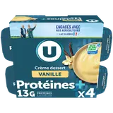 Crème dessert protéinée vanille U 4x125g