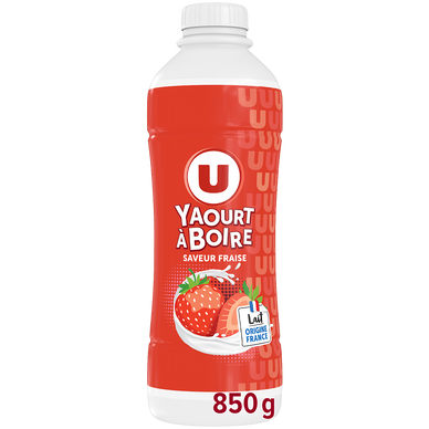 Yaourt à boire sucré parfum fraise  bouteille de 850g