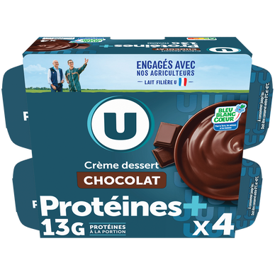 Crème dessert protéinée chocolat U 4x125g