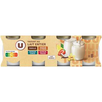Yaourt aux fruits pot en verre panache - 8x125g
